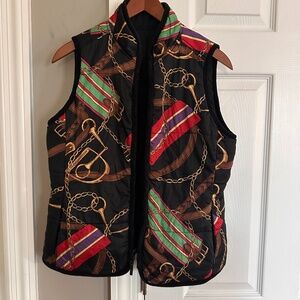 Ralph Lauren Reversible Equestrian Riding Vest Black Crest – Small